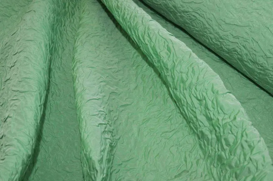 TESSUTO TAFFETA GOFFRATO VERDE PASTELLO