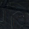 TESSUTO TAFFETAS NERO CON RETE APPLICATA