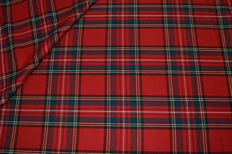 TESSUTO TARTAN CLASSICO SCOZZESE ROSSO 800