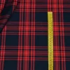 TESSUTO TARTAN LANA STRETCH ROSSO NERO