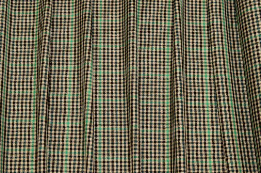 TESSUTO TARTAN LANA STRETCH VERDE NERO