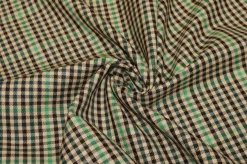 TESSUTO TARTAN LANA STRETCH VERDE NERO