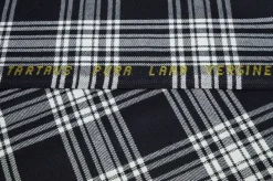 TESSUTO TARTAN PURA LANA BIANCO NERO