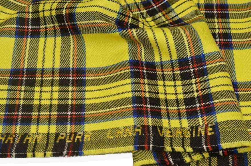 TESSUTO TARTAN PURA LANA GIALLO