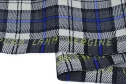 TESSUTO TARTAN PURA LANA GRIGIO BLU