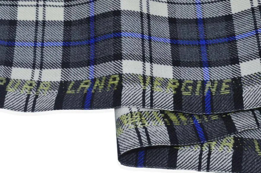 TESSUTO TARTAN PURA LANA GRIGIO BLU