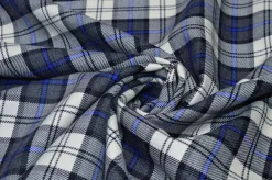 TESSUTO TARTAN PURA LANA GRIGIO BLU