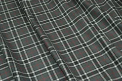 TESSUTO TARTAN PURA LANA GRIGIO ROSSO