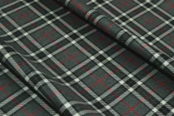 TESSUTO TARTAN PURA LANA GRIGIO ROSSO