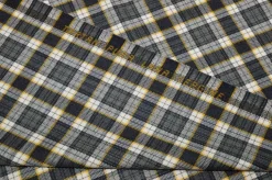 TESSUTO TARTAN PURA LANA GRIGIO RIGA GIALLA
