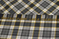 TESSUTO TARTAN PURA LANA GRIGIO RIGA GIALLA