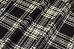 TESSUTO TARTAN PURA LANA NERO BIANCO