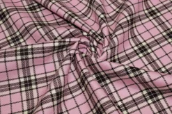 TESSUTO TARTAN PURA LANA ROSA