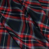 TESSUTO TARTAN ROSSO FONDO NERO