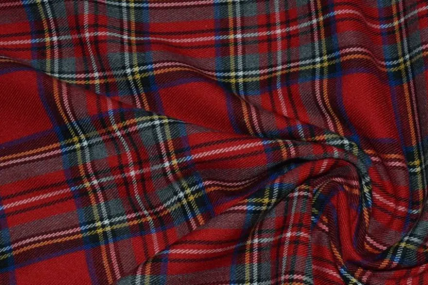 TESSUTO TARTAN ROSSO/GRIGIO