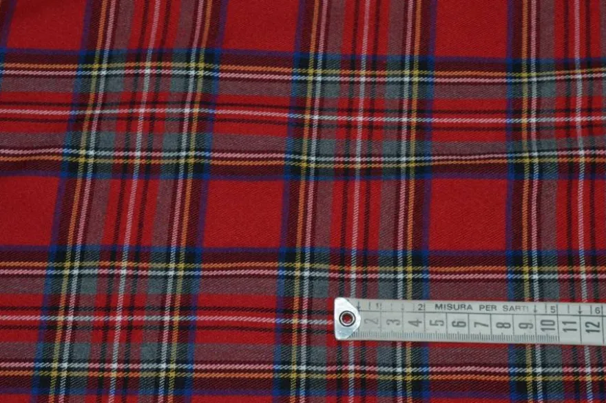 TESSUTO TARTAN ROSSO/GRIGIO