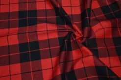 TESSUTO TARTAN ROSSO NERO