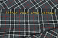 TESSUTO TARTAN SCOZZESE LANA GRIGIO NERO