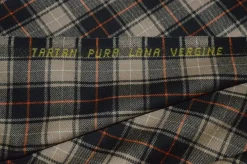 TESSUTO TARTAN SCOZZESE LANA NOCCIOLA
