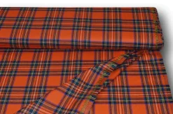TESSUTO TARTAN SCOZZESE LANA ARANCIO