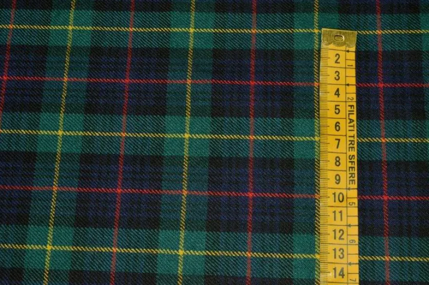 TESSUTO TARTAN SCOZZESE LANA BLU VERDE 0015