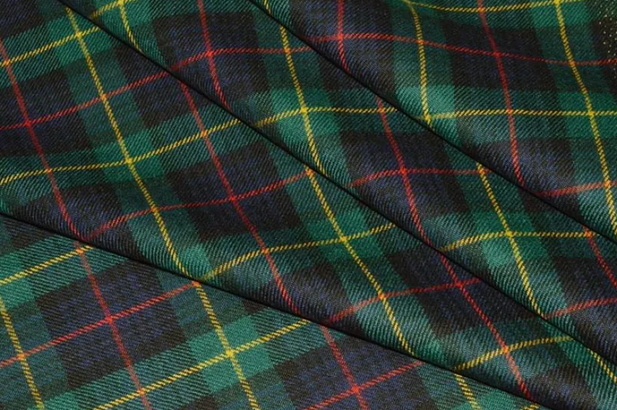 TESSUTO TARTAN SCOZZESE LANA BLU VERDE 0015