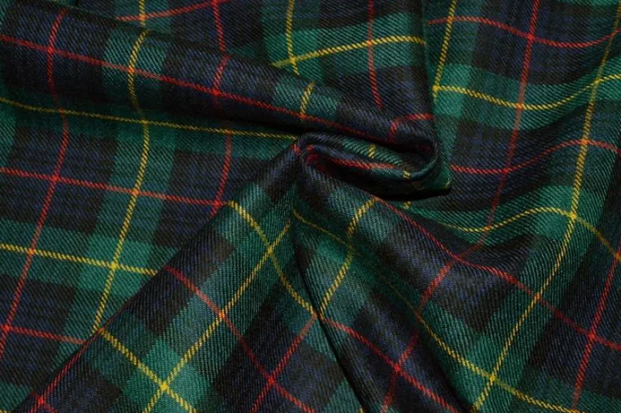 TESSUTO TARTAN SCOZZESE LANA BLU VERDE 0015