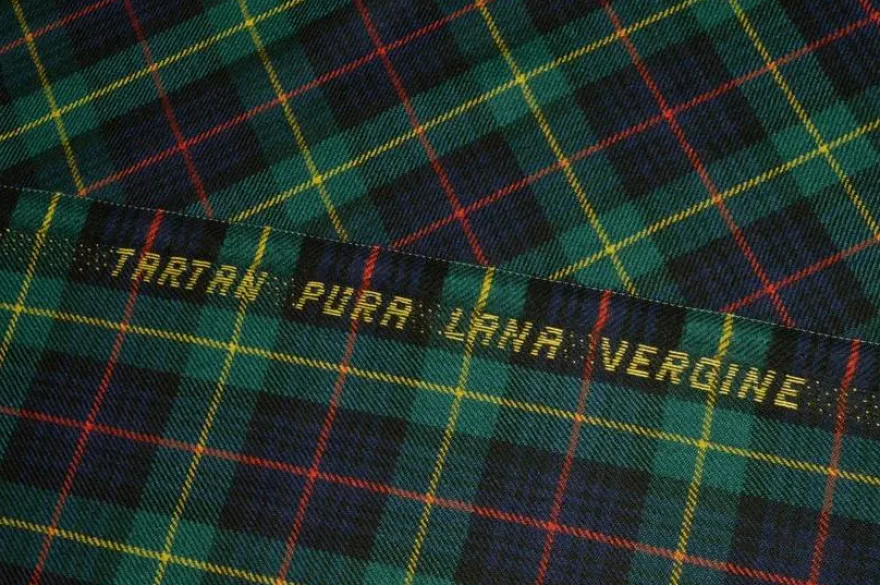 TESSUTO TARTAN SCOZZESE LANA BLU VERDE 0015