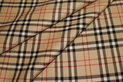 TESSUTO TARTAN SCOZZESE LANA BEIGE