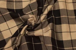 TESSUTO TARTAN STREATCH BEIGE NERO