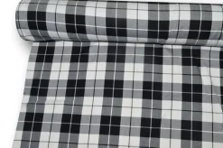 TESSUTO TARTAN STREATCH BIANCO NERO