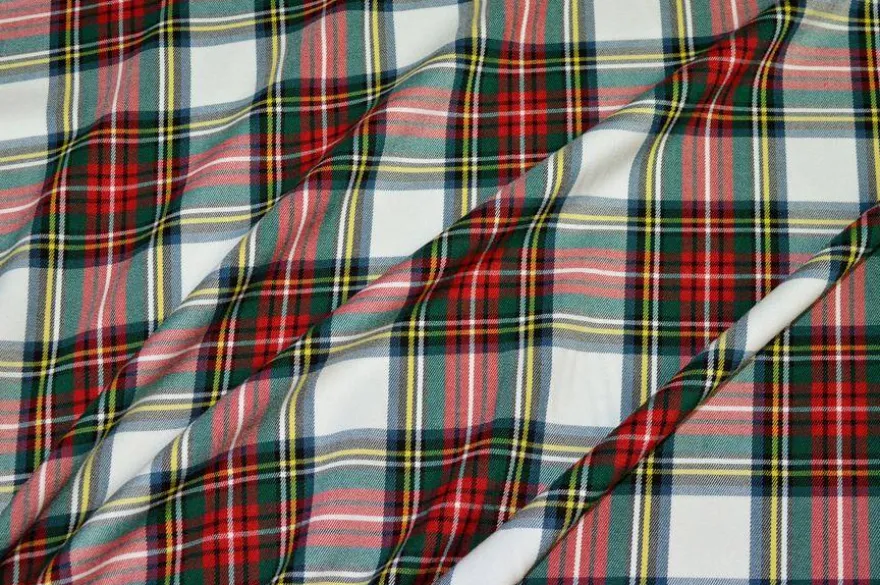 TESSUTO TARTAN STREATCH BIANCO