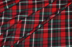 TESSUTO TARTAN STREATCH ROSSO NERO 822