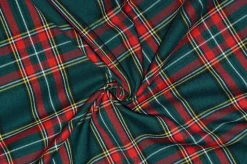 TESSUTO TARTAN STREATCH VERDONE ROSSO