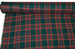 TESSUTO TARTAN STREATCH VERDONE ROSSO