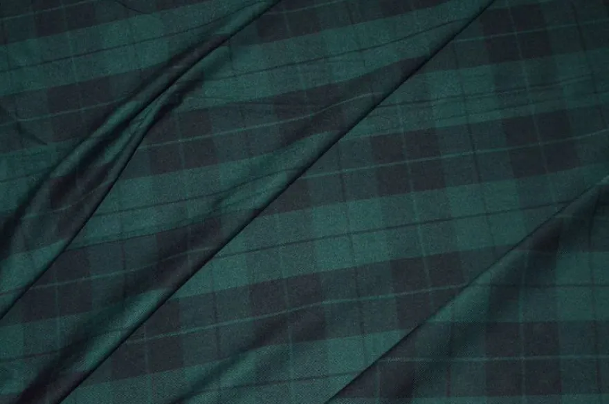 TESSUTO TARTAN VERDE NERO