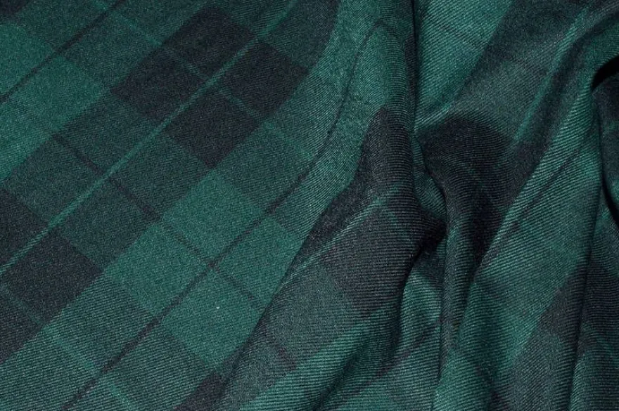 TESSUTO TARTAN VERDE NERO