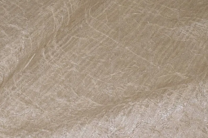 TESSUTO TENDA BEIGE CON FIORI AZZURRI RICAMATI