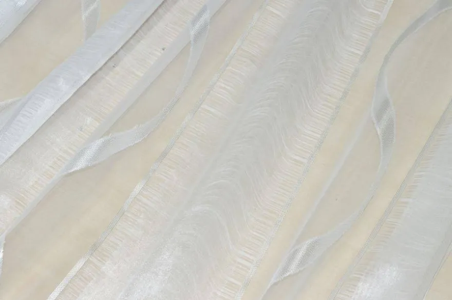 TESSUTO TENDA CON FASCE IN DOPPIA ORGANZA BIANCO
