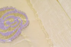 TESSUTO TENDA FASCE ORGANZA FIORI LILLA