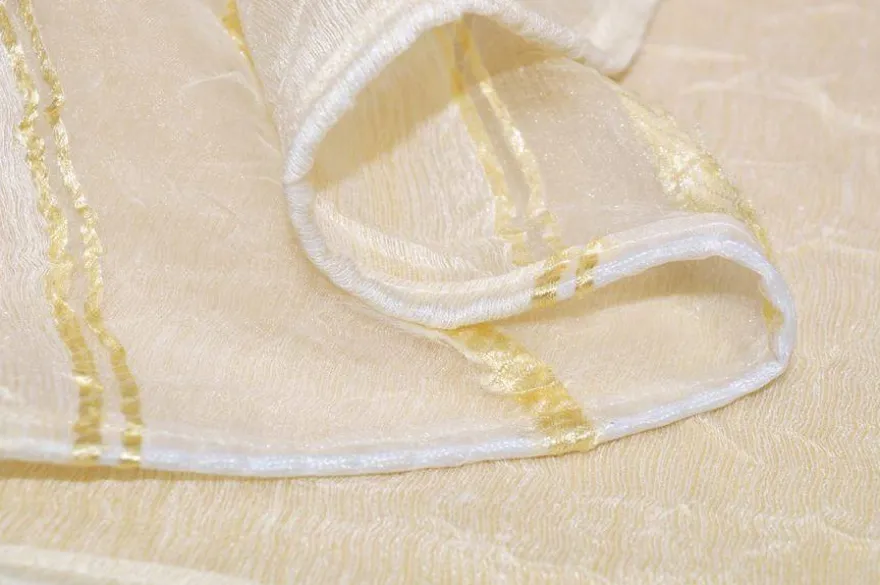 TESSUTO TENDA FASCE ORGANZA FIORI LILLA