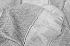 TESSUTO TENDA FASCIATO GRIGIO CON FILO LUREX ARGENTO