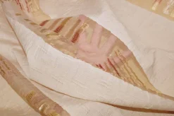 TESSUTO TENDA FONDO STROPICCIATO CON INTAGLI IN ORGANZA