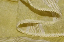 TESSUTO TENDA MISTO LINO ORGANZA STROPICCIATA VERDE ACIDO