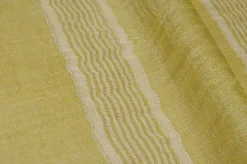 TESSUTO TENDA MISTO LINO ORGANZA STROPICCIATA VERDE ACIDO