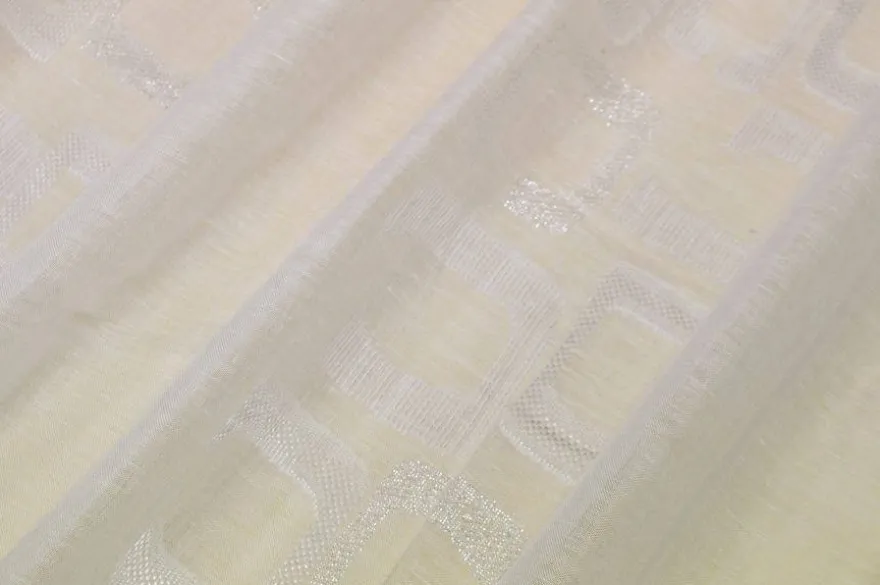 TESSUTO TENDA MISTO LINO RICAMO GEOMETRICO LUREX