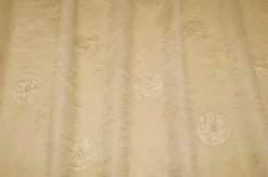 TESSUTO TENDA MISTO SETA CON RICAMO FIORE ORO