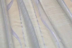 TESSUTO TENDA MODERNA ORGANZA FONDO GRIGIO DISEGNO LILLA