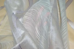 TESSUTO TENDA MODERNA ORGANZA FONDO GRIGIO DISEGNO LILLA