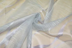 TESSUTO TENDA MODERNA ORGANZA FONDO GRIGIO DISEGNO LILLA